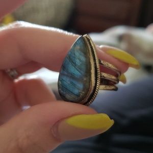 sterling silver and labradorite ring